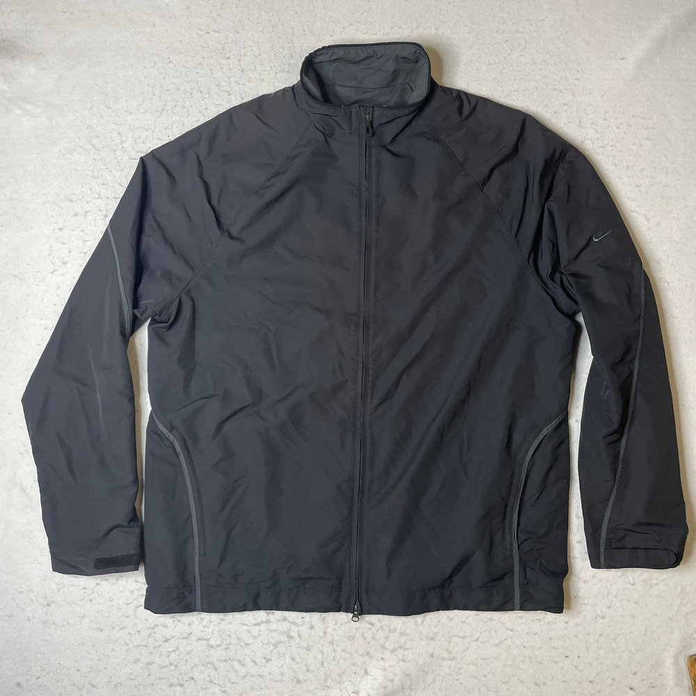 Nike Track Jacket Mens XL Black Full Zip Mesh Lined‎ Windbreaker Athletic